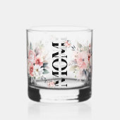 Schönes Geschenk für die Mama Wasserfarben Blume Whiskyglas (Rückseite)