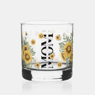 Schönes Geschenk für die Mama Wasserfarben Sonnenb Whiskyglas