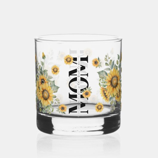Schönes Geschenk für die Mama Wasserfarben Sonnenb Whiskyglas (Vorderseite)