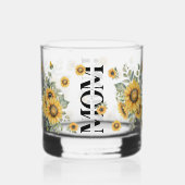 Schönes Geschenk für die Mama Wasserfarben Sonnenb Whiskyglas (Rückseite)