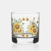 Schönes Geschenk für die Mama Wasserfarben Sonnenb Whiskyglas (Links)