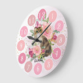 Schönes Geschenk für eine Katze lange Große Wanduhr (Winkel)