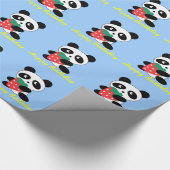 Schönes Geschenk für Panda und Erdbeerblau Geschenkpapier (Ecke)