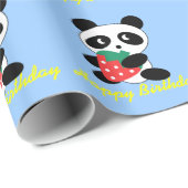 Schönes Geschenk für Panda und Erdbeerblau Geschenkpapier (Rolleneckpunkt)
