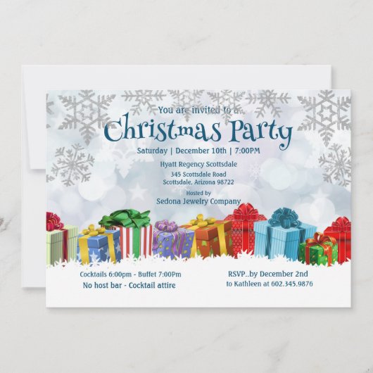 Schönes Geschenk Wrapped Geschenke Weihnachts-Part Einladung (Vorderseite)