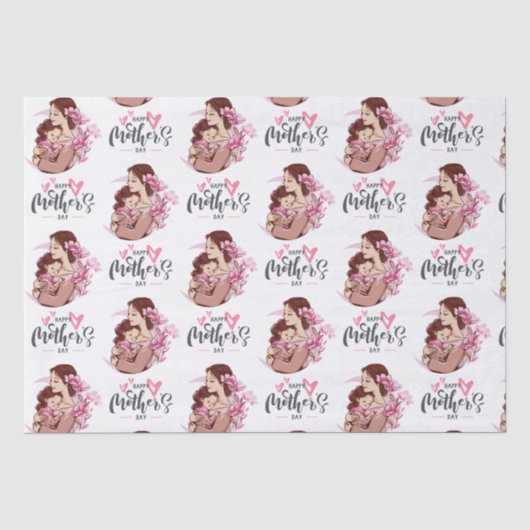 Schönes Geschenkpapier für Muttertag Seidenpapier (Vorderseite)