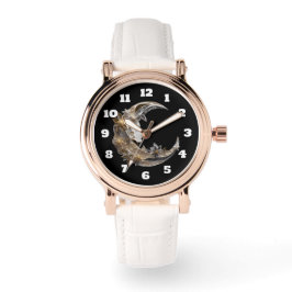 Schönes Gesicht auf dem Mond Armbanduhr