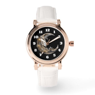 Schönes Gesicht auf dem Mond Armbanduhr