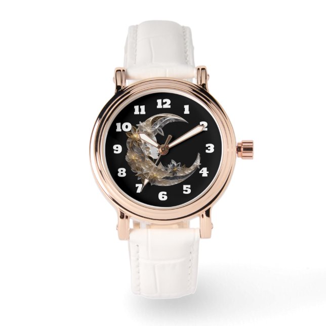 Schönes Gesicht auf dem Mond Armbanduhr (Vorderseite)