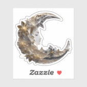 Schönes Gesicht auf dem Mond Aufkleber (Blatt)