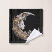 Schönes Gesicht auf dem Mond Badhandtuch Set (Waschlappen)