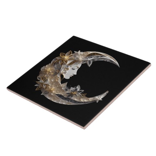 Schönes Gesicht auf dem Mond Fliese (Seite)