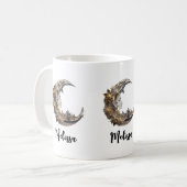 Schönes Gesicht auf dem Mond Kaffeetasse (Vorderseite Links)