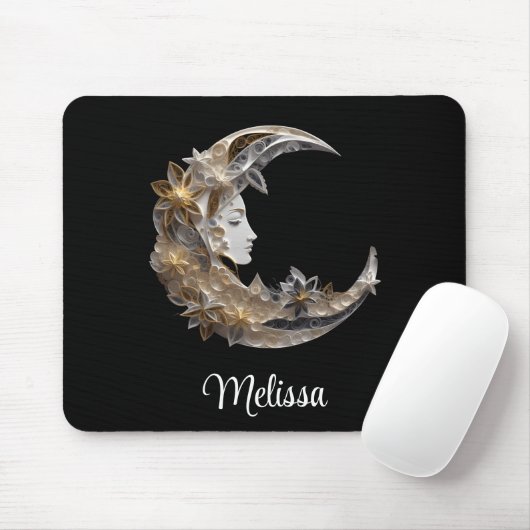 Schönes Gesicht auf dem Mond Mousepad (Mit Mouse)