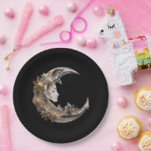 Schönes Gesicht auf dem Mond Pappteller (Party)