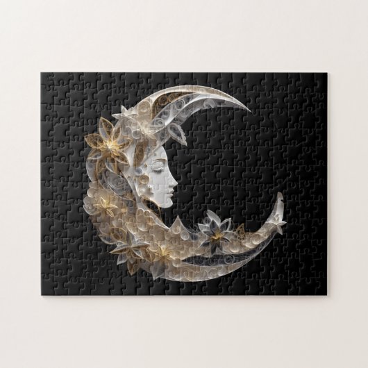 Schönes Gesicht auf dem Mond Puzzle (Horizontal)