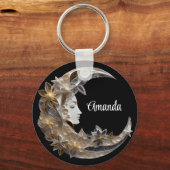 Schönes Gesicht auf dem Mond Schlüsselanhänger (Vorderseite)