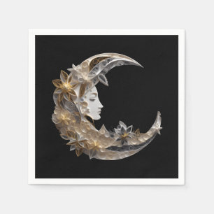 Schönes Gesicht auf dem Mond Serviette