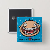 Schönes Gesicht. Gehirne. Orthodontist.Personalisi Button (Vorne & Hinten)