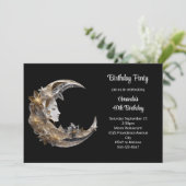 Schönes Gesicht im Mond zum Geburtstag Einladung (Stehend Vorderseite)