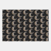 Schönes Gesicht im Mondmuster Geschenkpapier Set (Vorderseite 3)