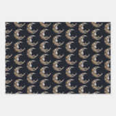 Schönes Gesicht im Mondmuster Geschenkpapier Set (Vorderseite)