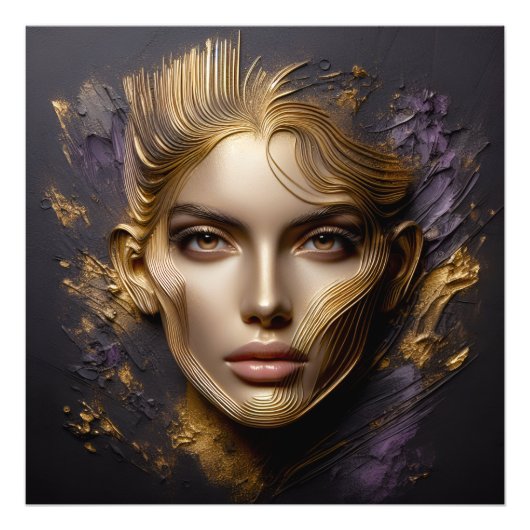 Schönes Gesicht - KI-Regeln Fotodruck (Vorne)