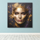 Schönes Gesicht - KI-Regeln Leinwanddruck (Insitu (Holzboden))