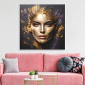 Schönes Gesicht - KI-Regeln Leinwanddruck (Insitu (Wohnzimmer))