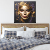 Schönes Gesicht - KI-Regeln Leinwanddruck (Insitu (Schlafzimmer))