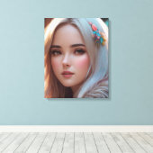 Schönes Gesicht Leinwanddruck (Insitu (Holzboden))