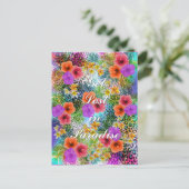 Schönes "Get Love in Paradise" individuelles Zitat Postkarte (Stehend Vorderseite)