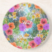 Schönes "Get Love in Paradise" individuelles Zitat Sandstein Untersetzer (Vorne)