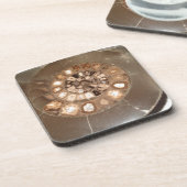 Schönes geteiltes Dactylioceras-Mammnite Fossil Untersetzer (Linke Seite)