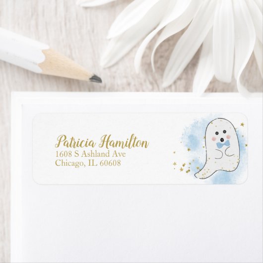 Schönes Ghost Halloween Baby Duschlabel (Insitu)