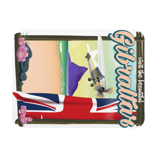 Schönes Gibraltar Reiseplakat Magnet (Horizontal)