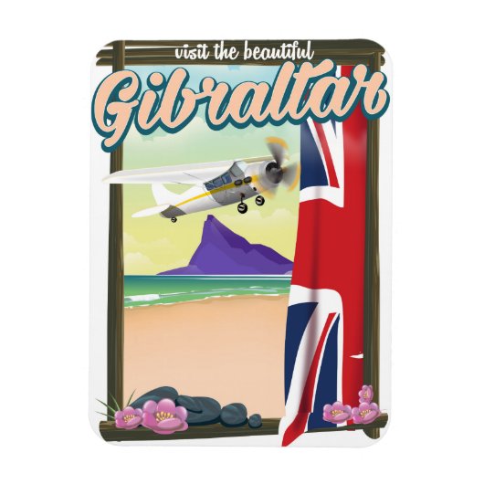Schönes Gibraltar Reiseplakat Magnet (Vertikal)
