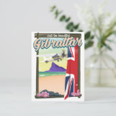 Schönes Gibraltar Reiseplakat Postkarte (Stehend Vorderseite)