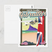 Schönes Gibraltar Reiseplakat Postkarte (Vorne/Hinten)