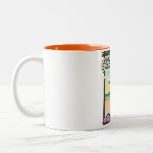 Schönes Gibraltar Reiseplakat Zweifarbige Tasse (Links)