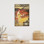 Schönes Girl and Vintag Bicycle Poster (Küche)