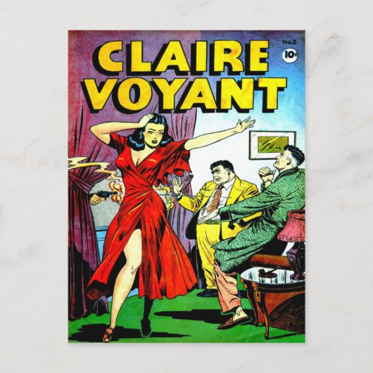 Schönes Girl and Wise Typ Comic Postkarte (Vorderseite)