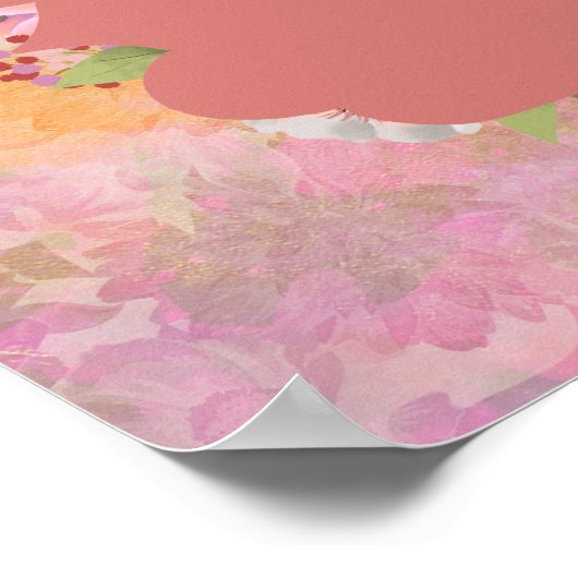 Schönes Girl, Bunny und Blume Kinderposter Poster (Ecke)