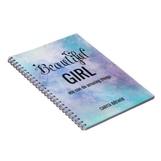 Schönes Girl Inspiration Notebook Notizblock (Rechte Seite)