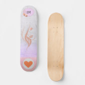 Schönes Girl Mit Monogramm Skateboard (Vorderseite)