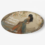 Schönes Girl Personalisiert Pappteller (Schrägansicht)