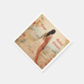 Schönes Girl Personalisiert Serviette (Ecke)