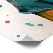 Schönes Girl-Portrait mit Blume im Kopf Poster (Ecke)