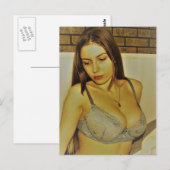 Schönes Girl Vintages Foto Postkarte (Vorne/Hinten)