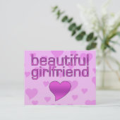 Schönes Girlfriend Pink & Lila Liebe Herz Postkarte (Stehend Vorderseite)